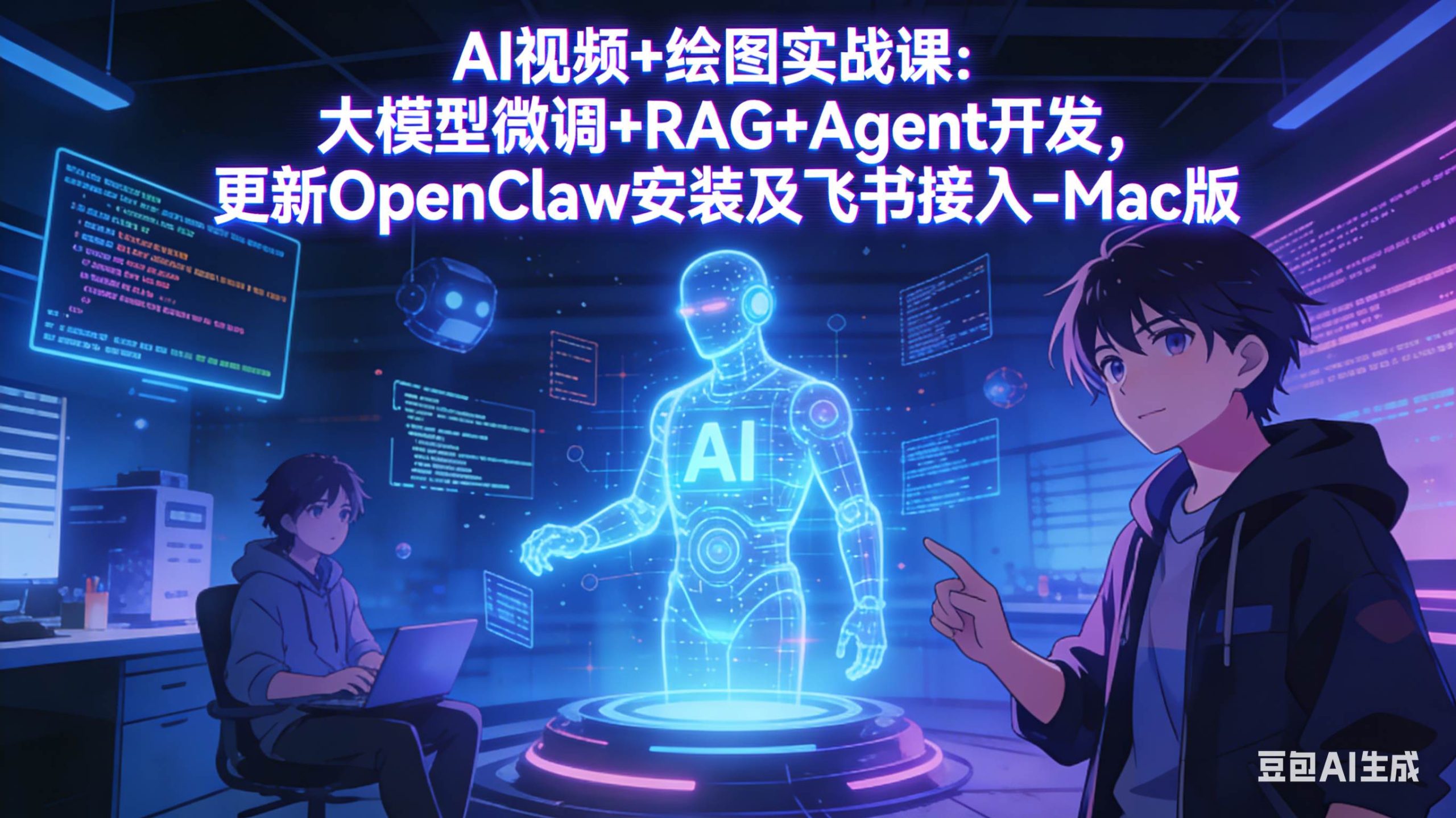 （17594期）AI视频+绘图实战课：大模型微调+RAG+Agent开发，更新OpenClaw安装及飞书接入-Mac版-研习库