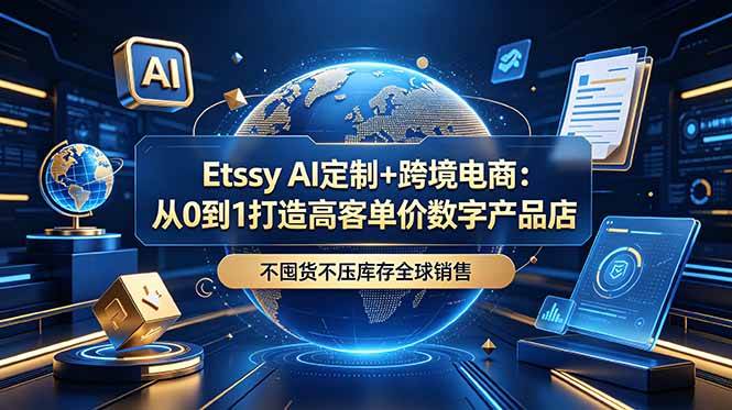 (18974期)Etsy AI定制+跨境电商:从0到1打造高客单价数字产品店,不囤货不压库存全球销售-研习库