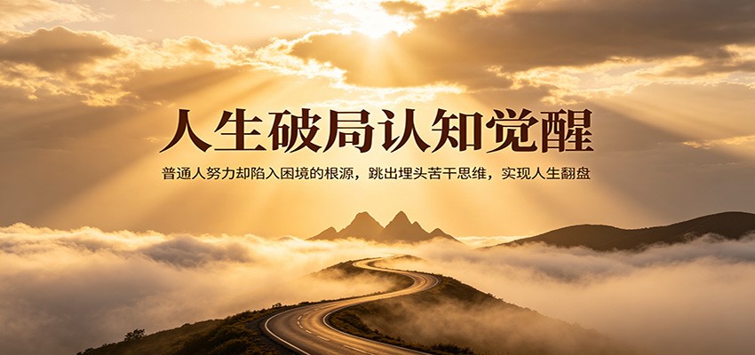 人生破局认知觉醒，普通人努力却陷入困境的根源，跳出埋头苦干思维，实现人生翻盘-研习库