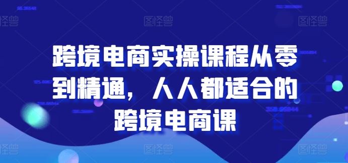 跨境电商实操课程从零到精通，人人都适合的跨境电商课-研习库