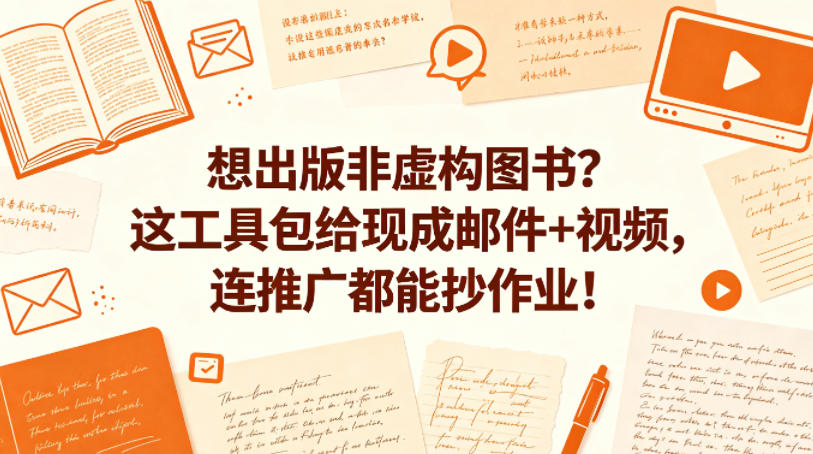 想出版非虚构图书？这工具包给现成邮件+视频，连推广都能抄作业！【原创双语字幕】-研习库