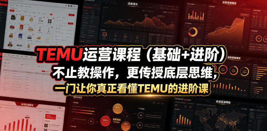 TEMU运营课程（基础+进阶），不止教操作，更传授底层思维，一门让你真正看懂TEMU的进阶课-研习库