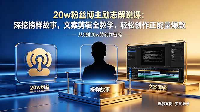 （18648期）20w粉丝博主励志解说课：深挖榜样故事，文案剪辑全教学，轻松创作正能量爆款-研习库