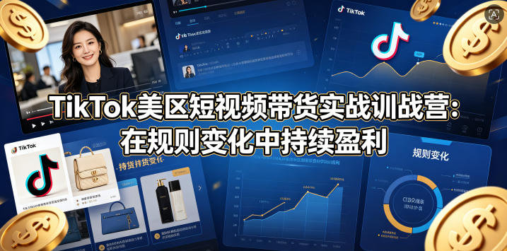 TikTok美区短视频带货实战训战营:在规则变化中持续盈利-研习库
