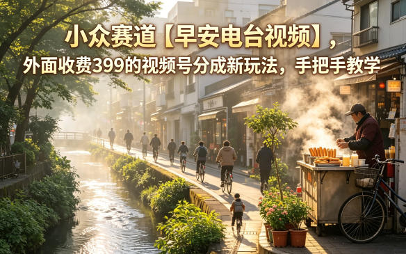 小众赛道【早安电台视频】,外面收费399的视频号分成新玩法,手把手教学-研习库