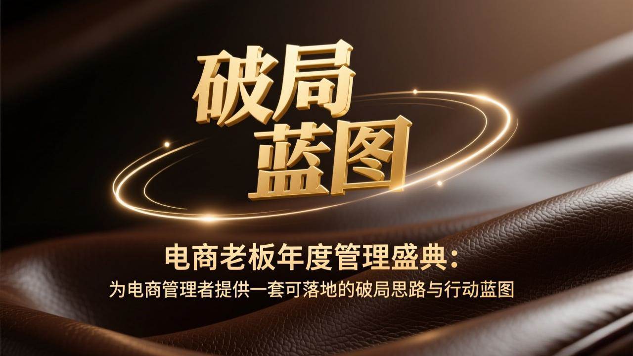 （17374期）电商老板年度管理盛典：为电商管理者提供一套可落地的破局思路与行动蓝图-研习库
