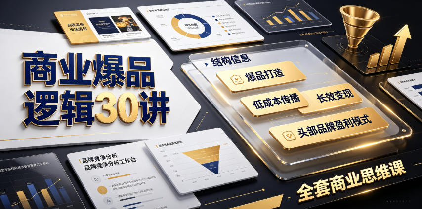 商业爆品逻辑30讲|拆解各行各业头部品牌盈利模式,吃透爆品打造、低成本传播、长效变现全套商业思维课-研习库