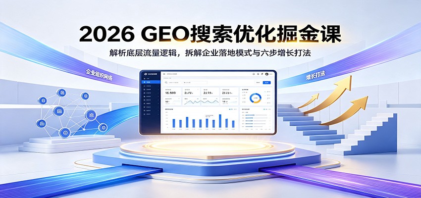 2026 GEO搜索优化掘金课：解析底层流量逻辑，拆解企业落地模式与六步增长打法-研习库