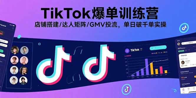 图片[1]-（15920期）TikTok爆单训练营，店铺搭建/达人矩阵/GMV投流，单日破千单实操-研习库