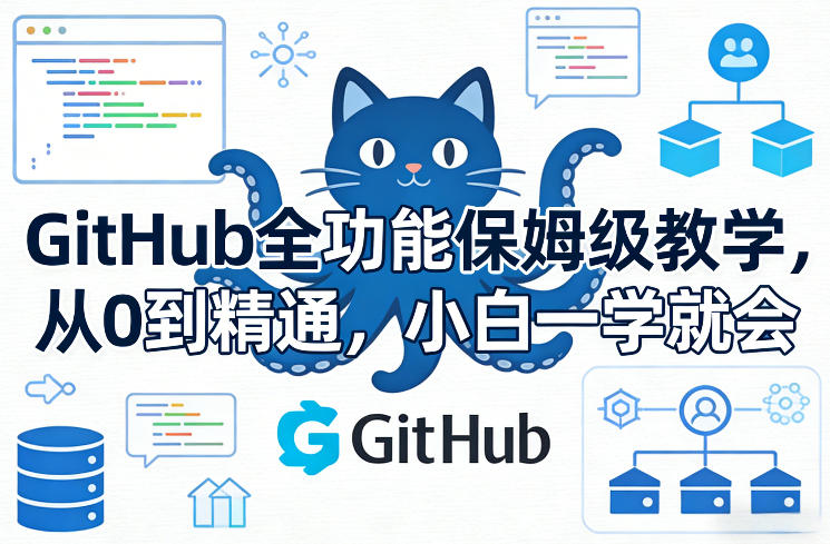 GitHub全功能保姆级教学,从0到精通,小白一学就会-研习库