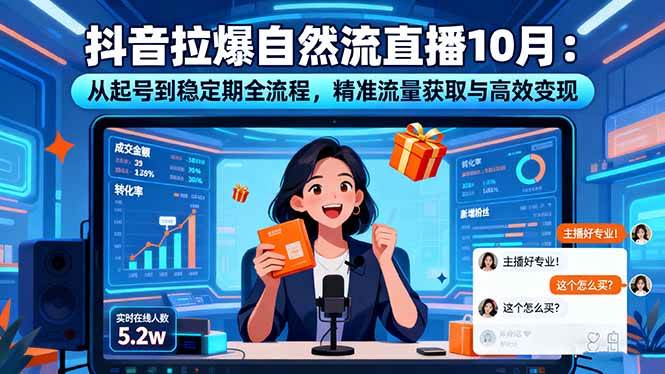 （16339期）抖音拉爆自然流直播10月：从起号到稳定期全流程，精准流量获取与高效变现-研习库