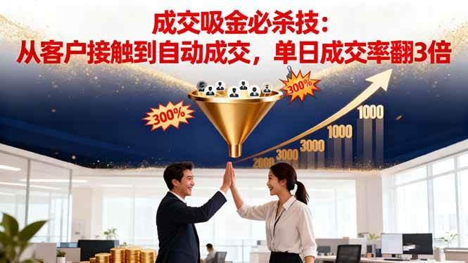 图片[1]-（16432期）吸金成交营销必杀技：从客户接触到自动成交，单日成交率翻3倍-研习库