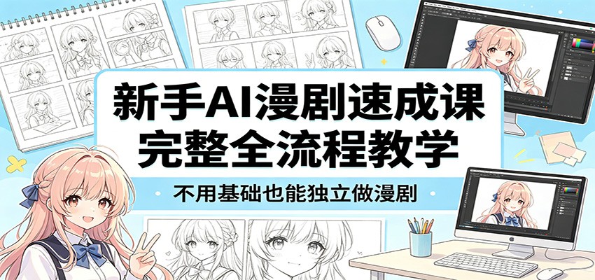 新手AI漫剧速成课：完整全流程教学，不用基础也能独立做漫剧-研习库