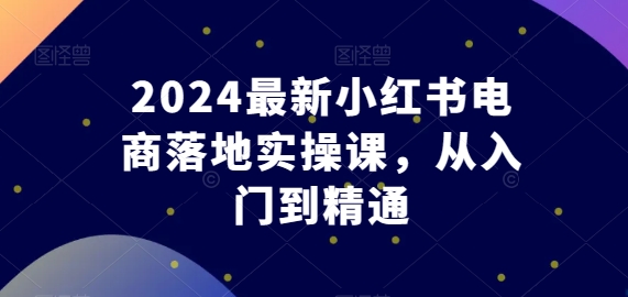 2024最新小红书电商落地实操课，从入门到精通-研习库