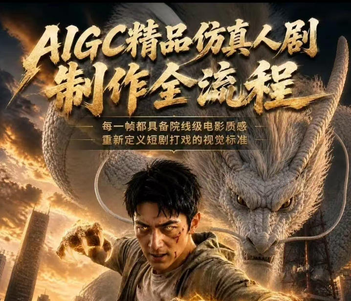 AIGC精品仿真人剧豢龙人全流程制作解析2026,国风仿真人创作+打斗剧情+人设编排,一站式AI短剧入门-研习库