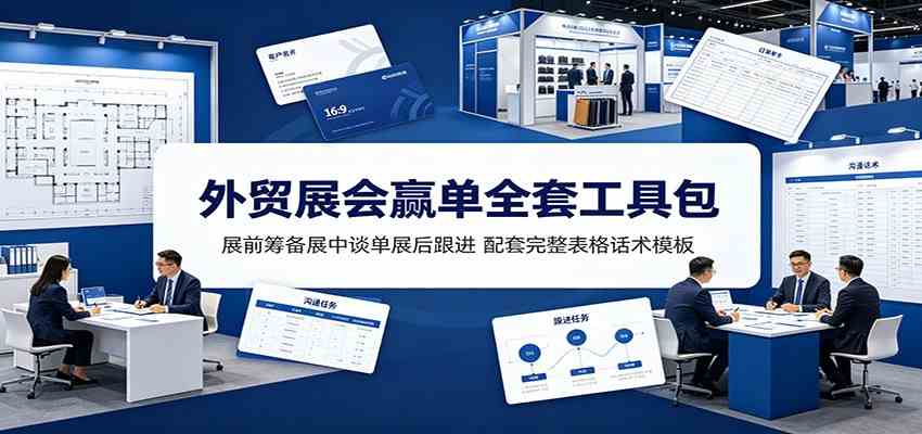 外贸展会赢单全套工具包:展前筹备展中谈单展后跟进,配套完整表格话术模板-研习库