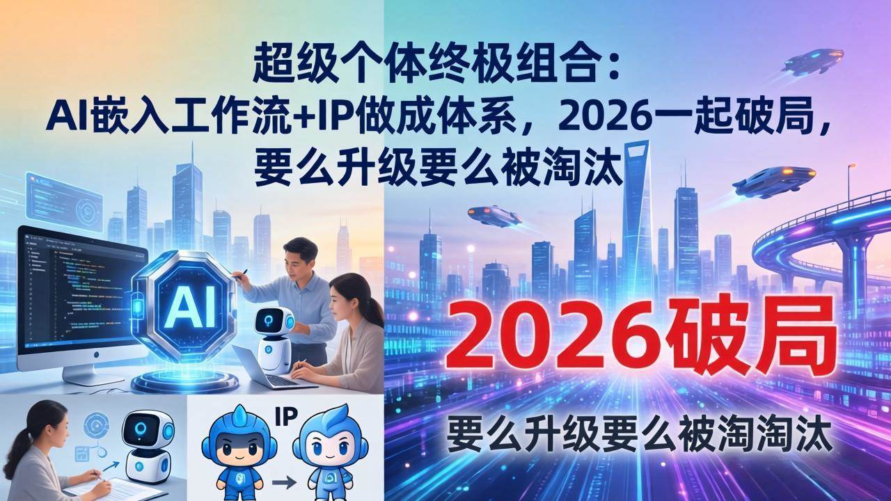 （17789期）超级个体终极组合：AI嵌入工作流+IP做成体系，2026一起破局，要么升级要么被淘汰-研习库