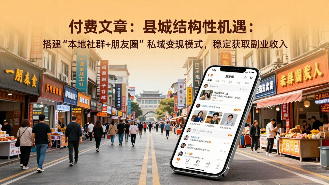 (17518期)付费文章:县城结构性机遇:搭建“本地社群+朋友圈”私域变现模式,稳定获取副业收入-研习库