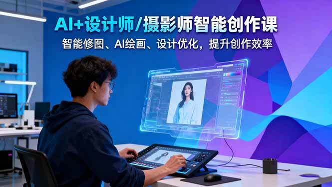 图片[1]-（16398期）AI+设计师/摄影师智能创作课：智能修图、AI绘画、设计优化，提升创作效率-研习库
