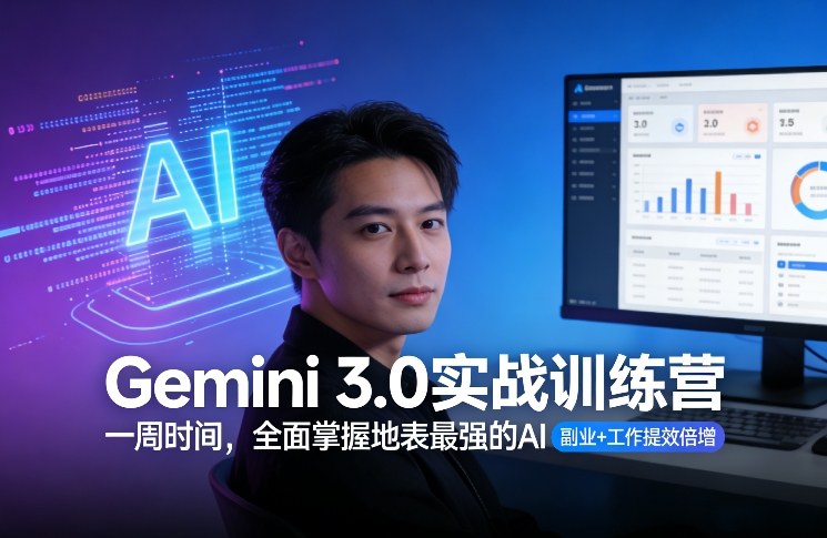 Gemini 3.0实战训练营，一周时间，全面掌握地表最强的AI，副业+工作提效倍增-研习库