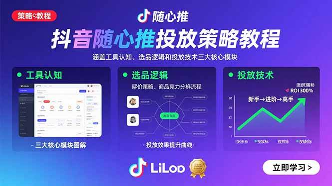 （15828期）抖音随心推投放策略教程：涵盖工具认知、选品逻辑和投放技术三大核心模块-研习库