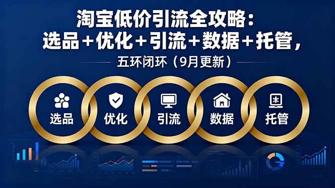 图片[1]-（16009期）淘宝低价引流全攻略：选品＋优化＋引流＋数据＋托管，五环闭环（9月更新）-研习库