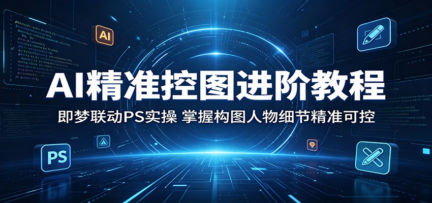 AI精准控图进阶教程：即梦联动PS实操，掌握构图人物细节精准可控-研习库