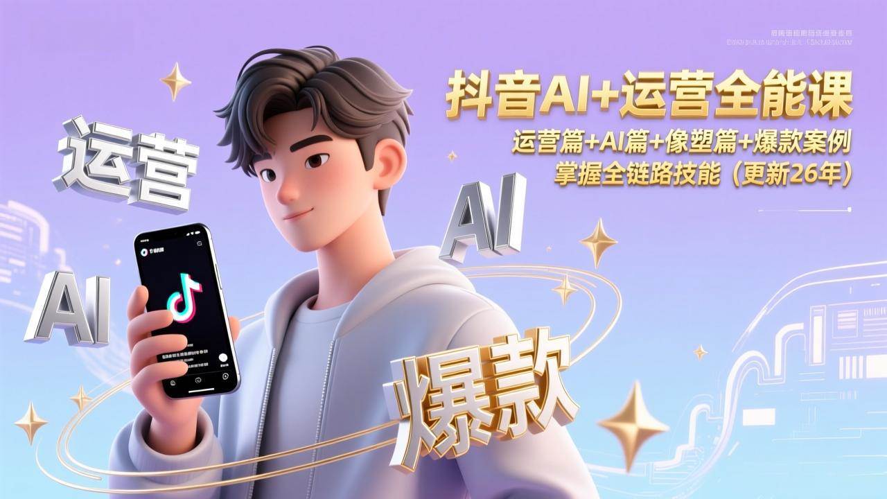 (17078期)抖音AI+运营全能课,运营篇+AI篇+像塑篇+爆款案例,掌握全链路技能(更新26年)-研习库