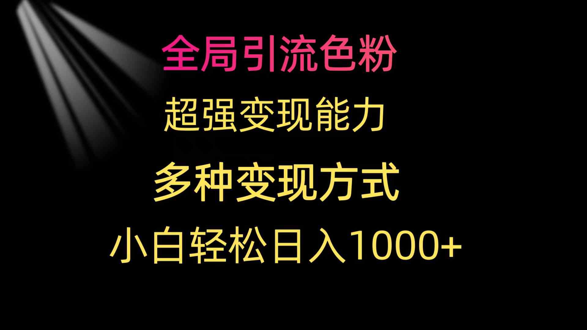 (9680期)全局引流色粉 超强变现能力 多种变现方式 小白轻松日入1000+-研习库