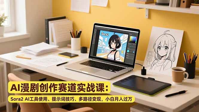 （16936期）AI漫剧创作赛道实战课：Sora2 AI工具使用、提示词技巧、多路径变现，小白月入过万-研习库