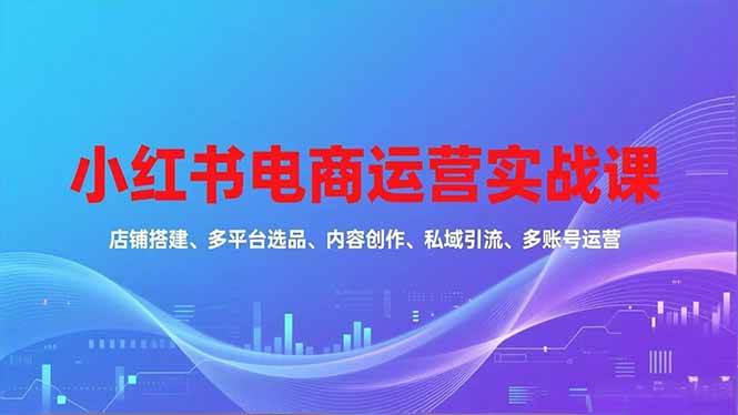 （16695期）小红书电商运营实战课，店铺搭建、多平台选品、内容创作、私域引流、多账号运营等玩法-研习库