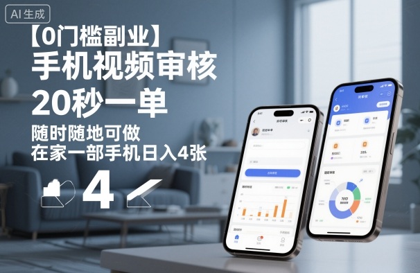 【0门槛副业】手机视频审核,20秒一单,随时随地可做,在家一部手机日入4张【揭秘】-研习库