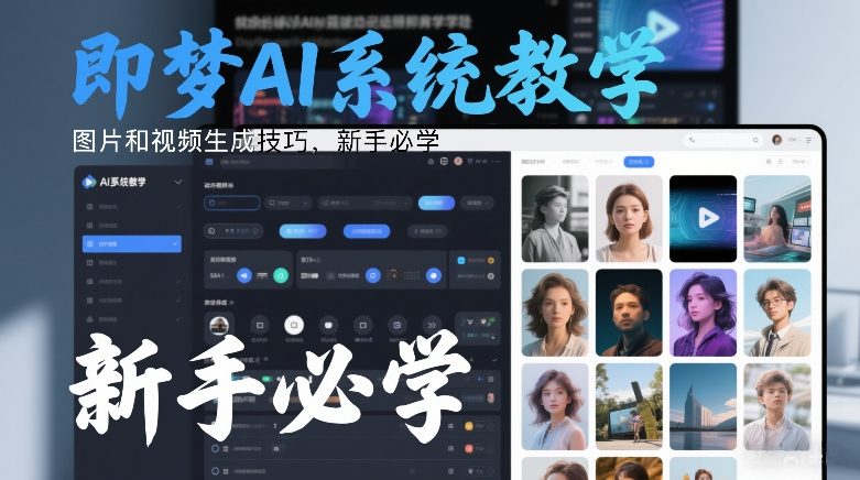 即梦AI系统教学，图片和视频生成技巧，新手必学-研习库