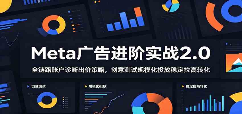 Meta广告进阶实战2.0：全链路账户诊断出价策略，创意测试规模化投放稳定拉高转化-研习库
