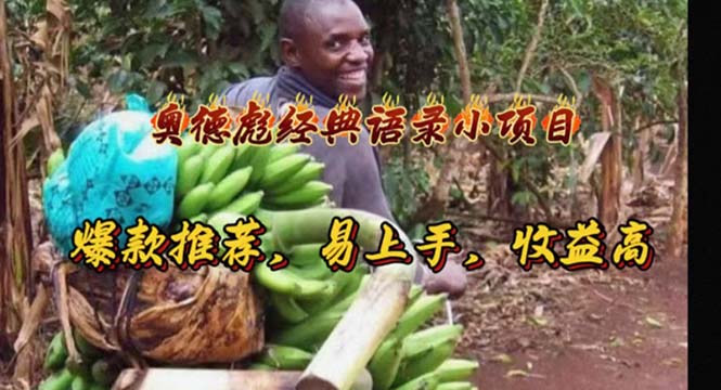 (11030期)奥德彪经典语录小项目,爆款推荐,易上手,收益高-研习库