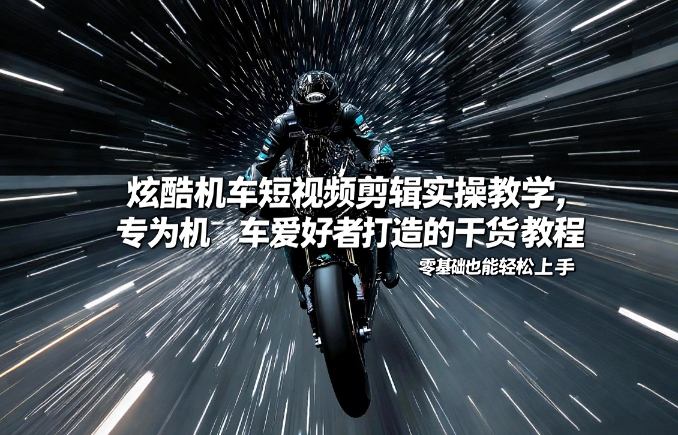 炫酷机车短视频剪辑实操教学，专为机车爱好者打造的干货教程，零基础也能轻松上手-研习库