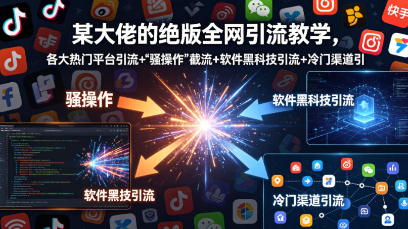 某大佬的绝版全网引流教学，各大热门平台引流+”骚操作”截流+软件黑科技引流+冷门渠道引流等-研习库