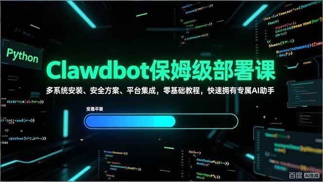 （17343期）Clawdbot保姆级部署课，多系统安装、安全方案、平台集成，零基础教程，快速拥有专属AI助手-研习库