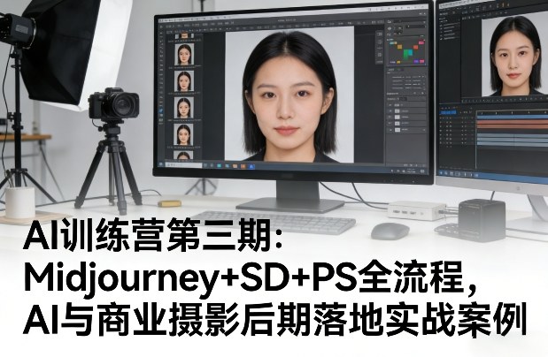 AI训练营第三期:Midjourney+SD+PS全流程,AI与商业摄影后期落地实战案例-研习库