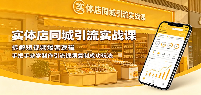 实体店同城引流实战课：拆解短视频爆客逻辑，手把手教学制作引流视频复制成功玩法-研习库