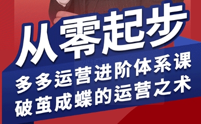 拼多多运营进阶系统课，从零起步，多多运营进阶体系课，破茧成蝶的运营之术（更新26年4月）-研习库