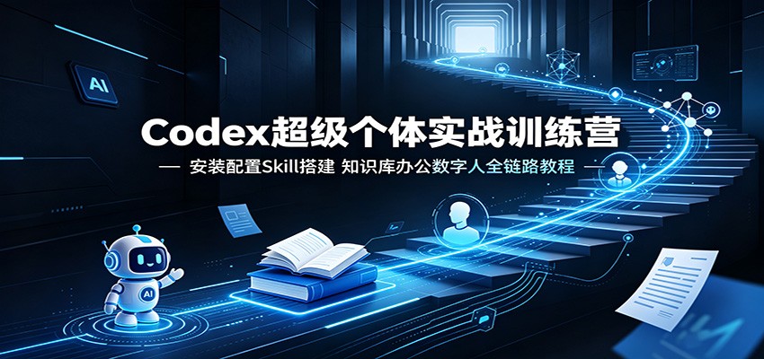 Codex超级个体实战训练营：安装配置Skill搭建，知识库办公数字人全链路教程-研习库