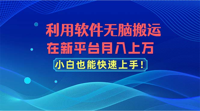 (11078期)利用软件无脑搬运,在新平台月入上万,小白也能快速上手-研习库