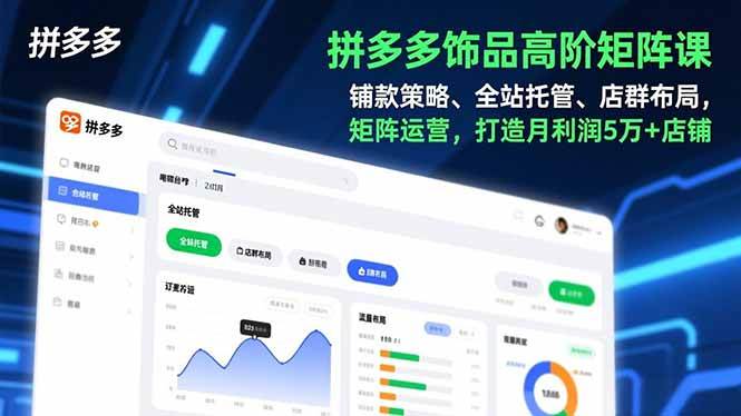 （16915期）拼多多饰品高阶矩阵课，铺款策略、全站托管、店群布局，矩阵运营，打造月利润5万+店铺-研习库